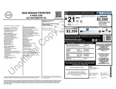 2026 Nissan Frontier S