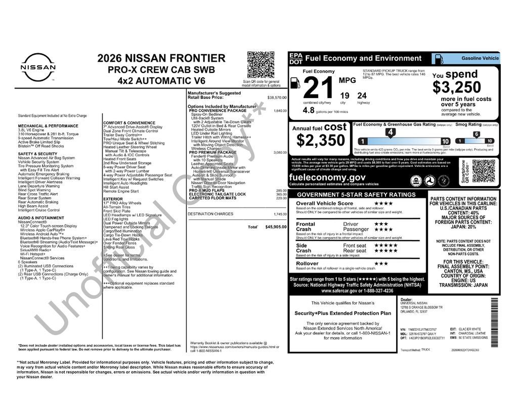 2026 Nissan Frontier PRO-X