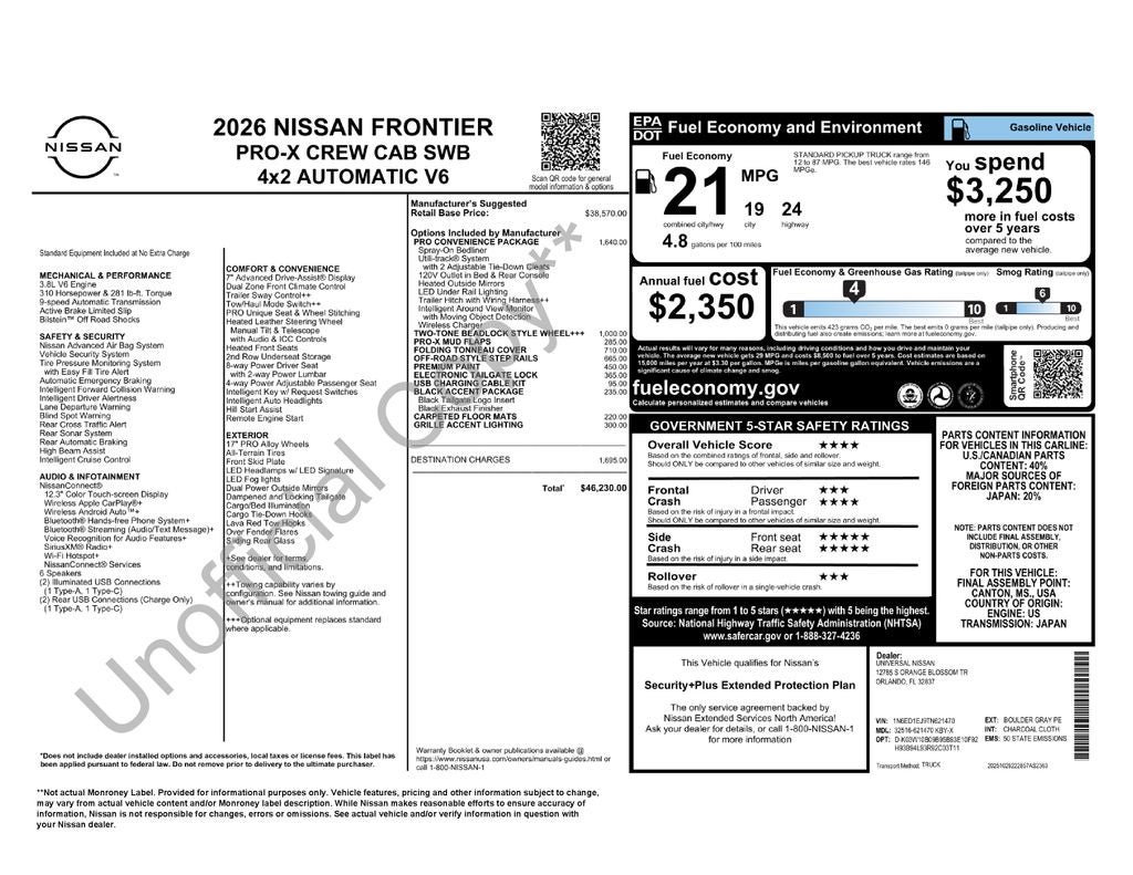 2026 Nissan Frontier PRO-X