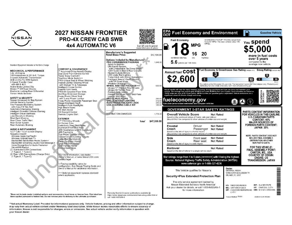 2027 Nissan Frontier PRO-4X