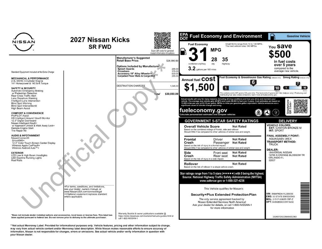 2027 Nissan Kicks SR