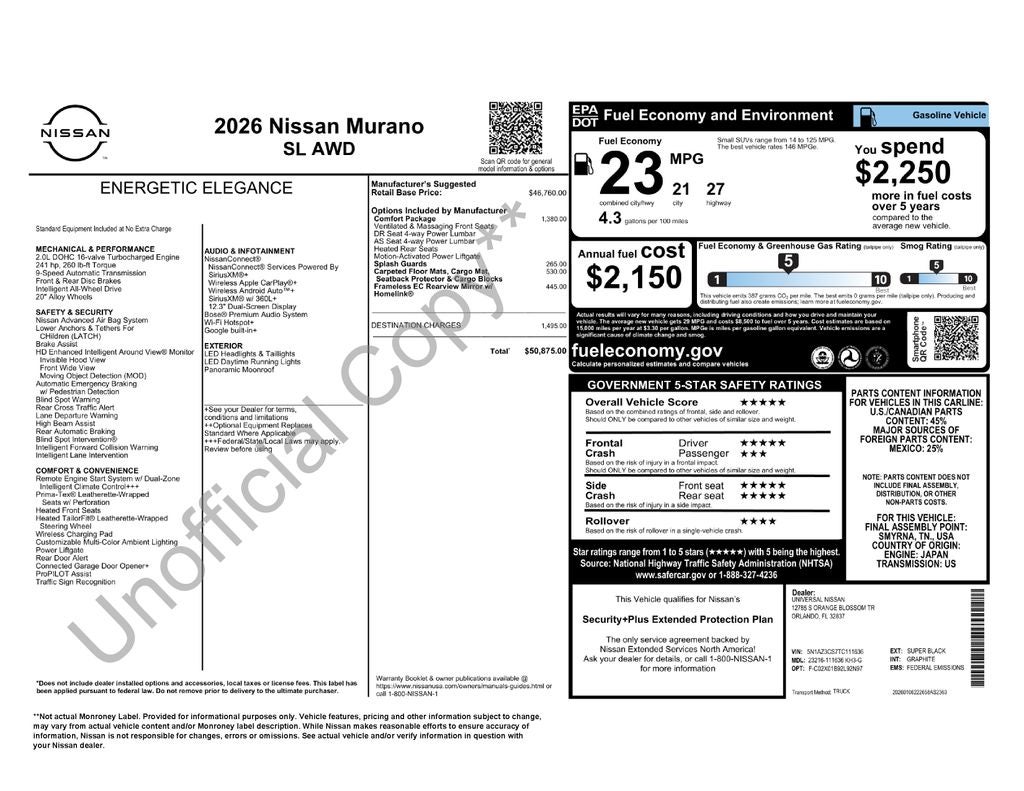 2026 Nissan Murano SL