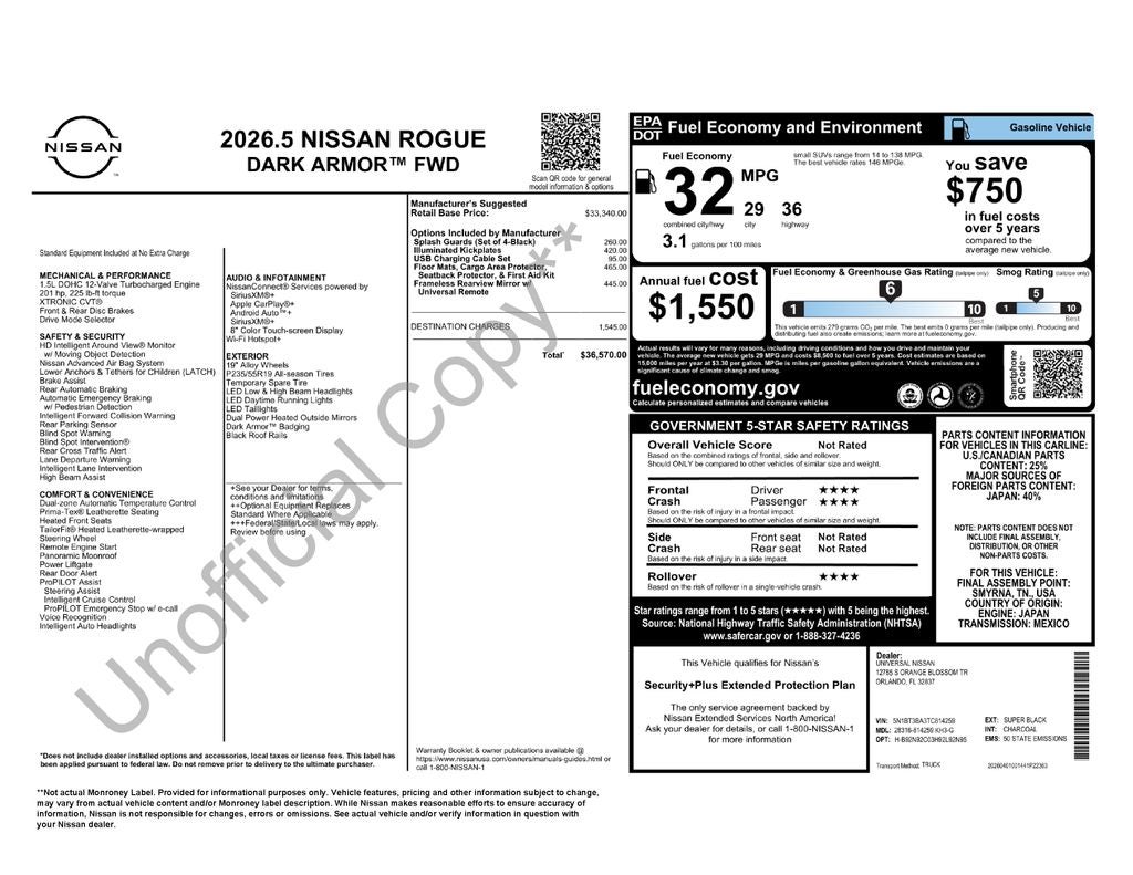 2026 Nissan Rogue Dark Armor