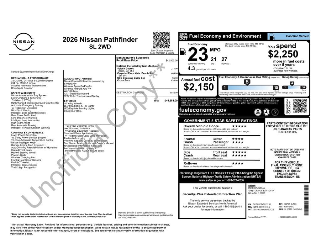 2026 Nissan Pathfinder SL