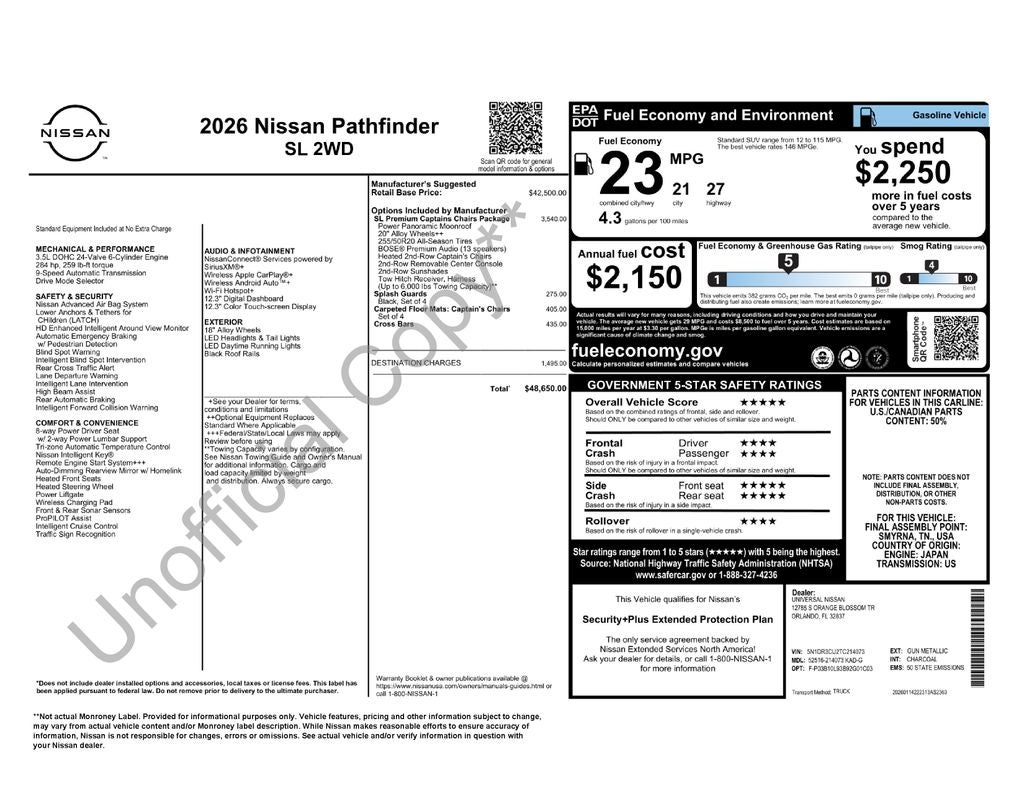 2026 Nissan Pathfinder SL