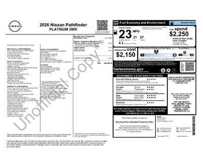 2026 Nissan Pathfinder Platinum