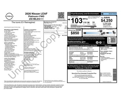 2026 Nissan Leaf PLATINUM+