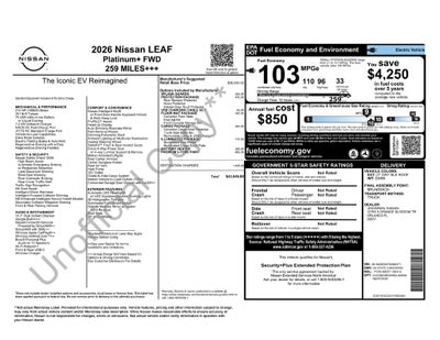 2026 Nissan Leaf PLATINUM+