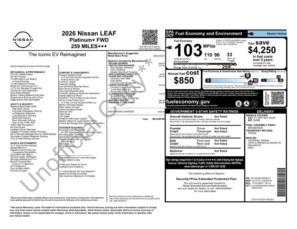2026 Nissan Leaf PLATINUM+