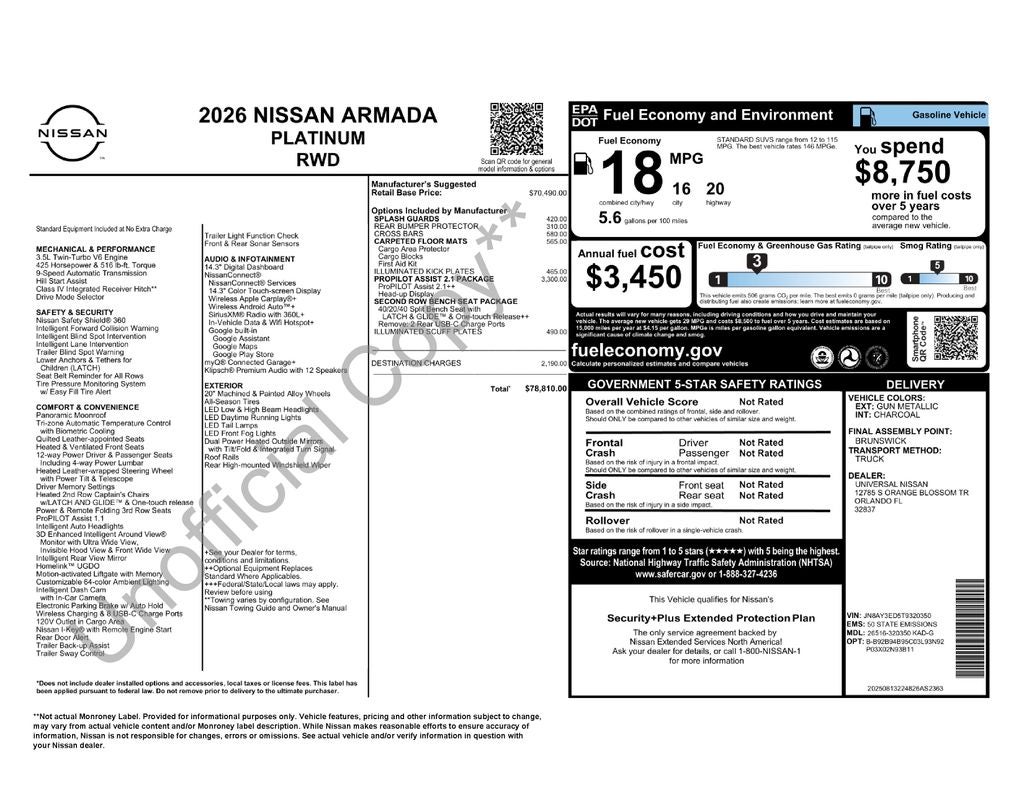 2026 Nissan Armada Platinum