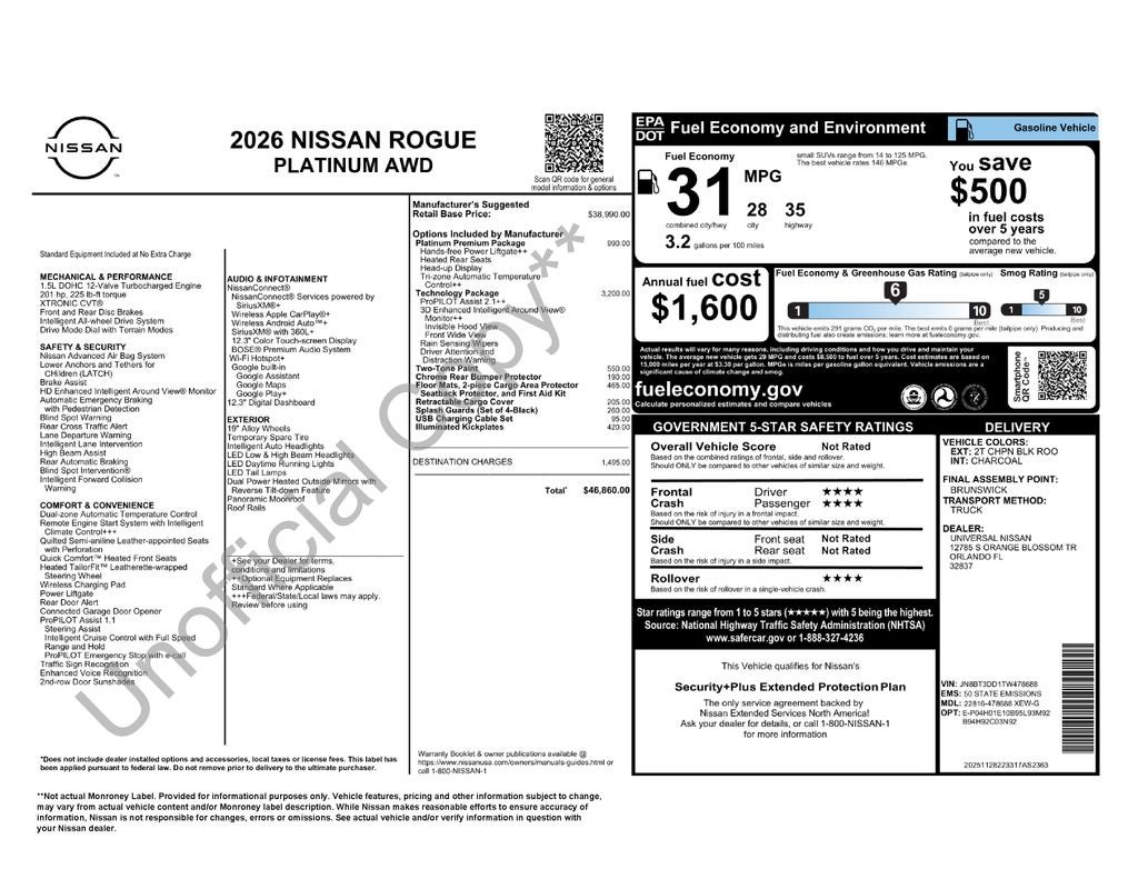2026 Nissan Rogue Platinum