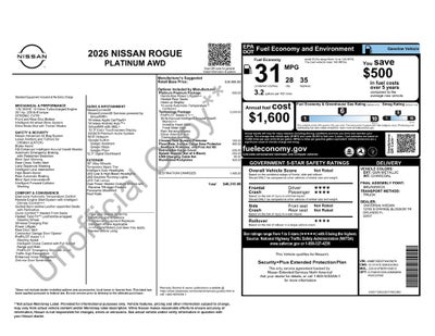 2026 Nissan Rogue Platinum